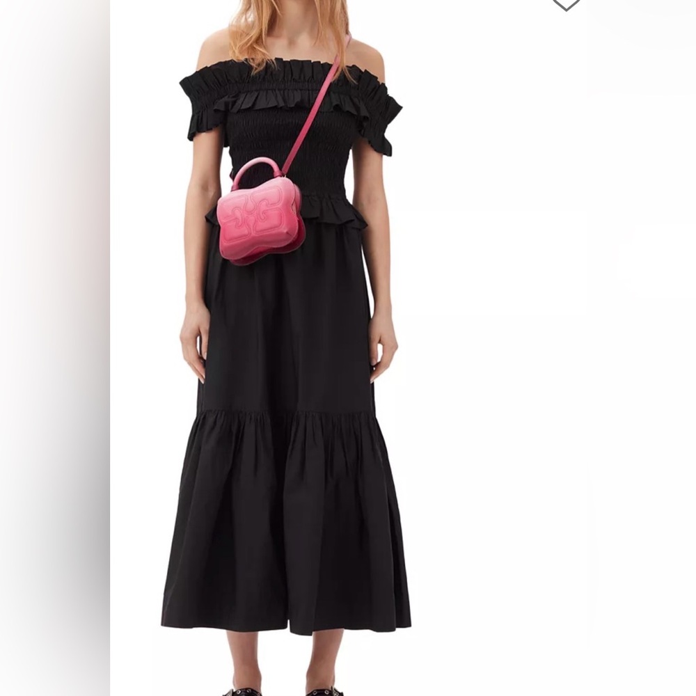 Caroline Constas womens Black Off The Shoulder  Midi Dress size Small